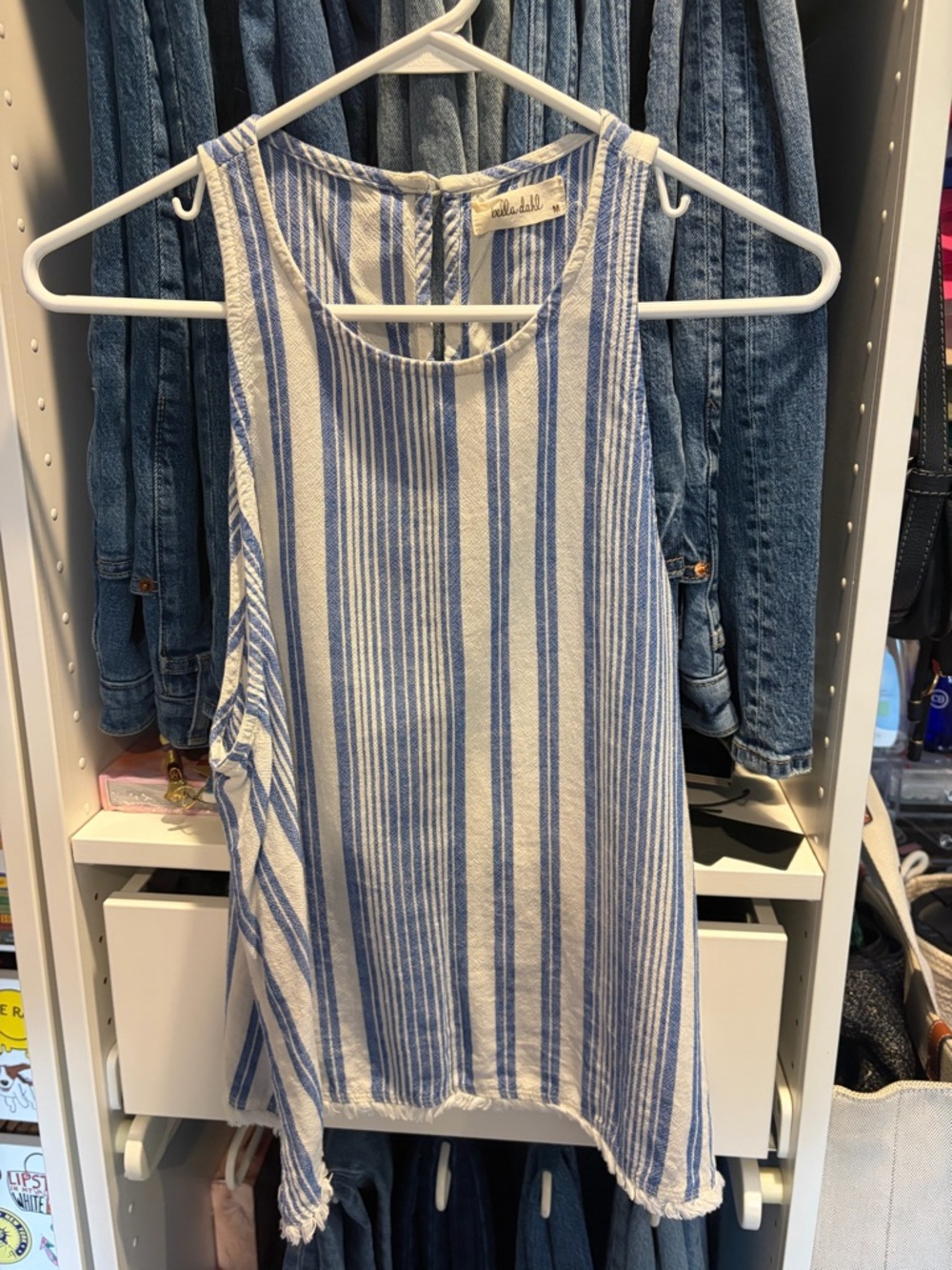 Blue & White Striped Tank Top